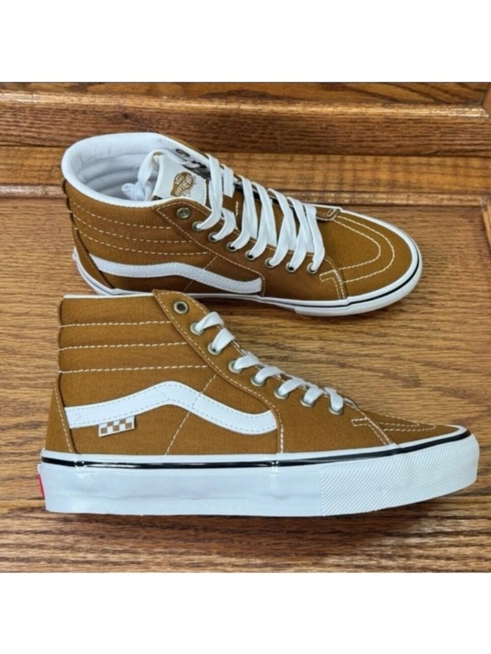 Vans Skate Sk8 Hi Women Size 8 Canvas Golden Brown Popcush 062026 - Picture 6 of 9